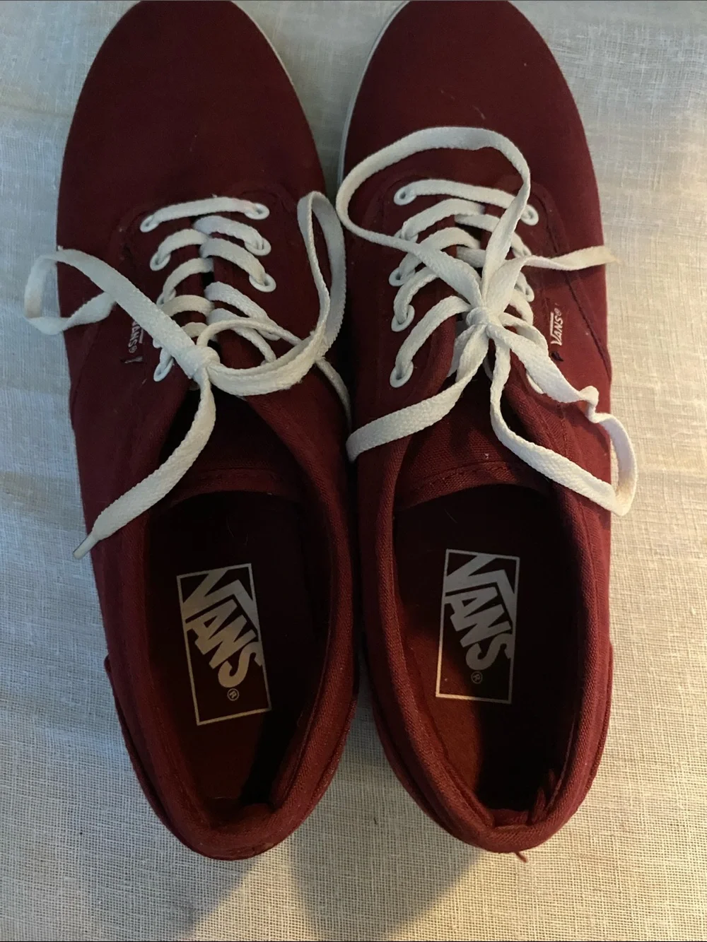 Vans Women’s SZ 9.5 Off The Wall Maroon Low-Top Canvas Sneakers
